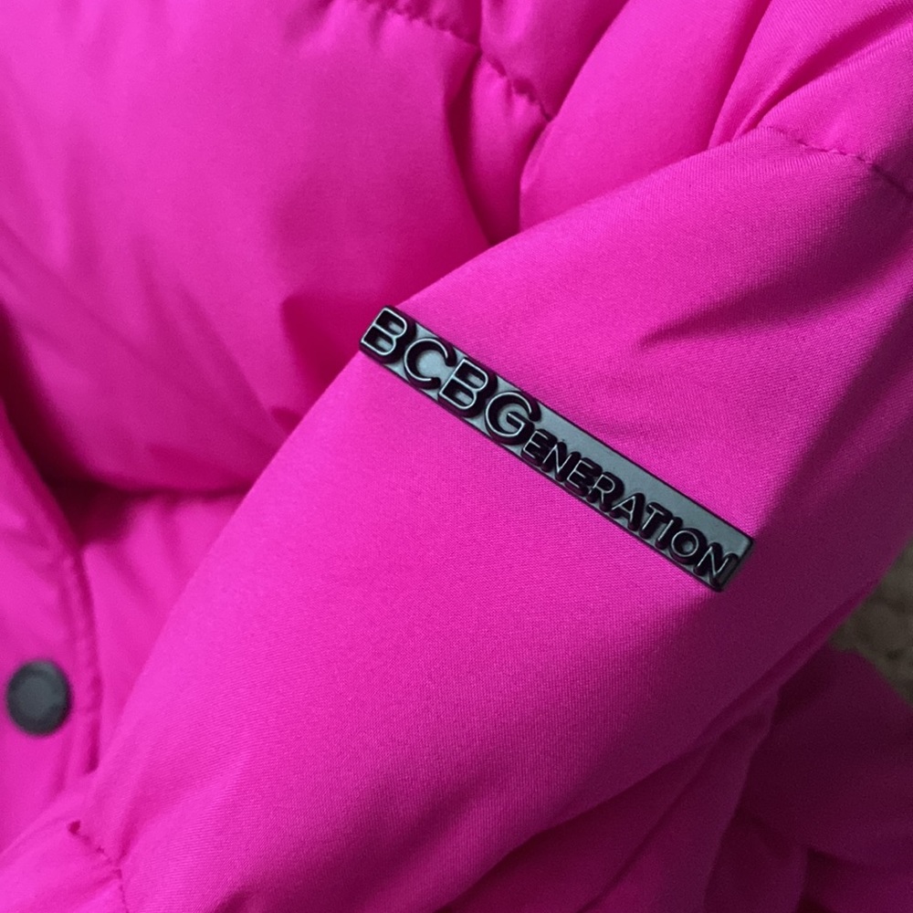 Gorgeous BCBGeneration Hooded Puffer Coat in Hot Pink xs extra small new - Picture 12 of 15